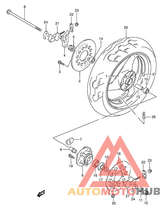 Rear wheel complete assy