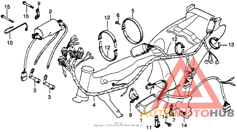 Wire harness + ignition coil + c.d.i. unit