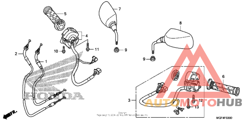 Switch + cable + mirror