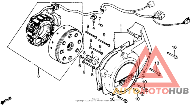 Left crankcase cover + alternator