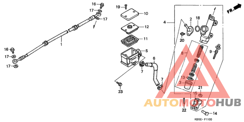 Rr. brake master cylinder
