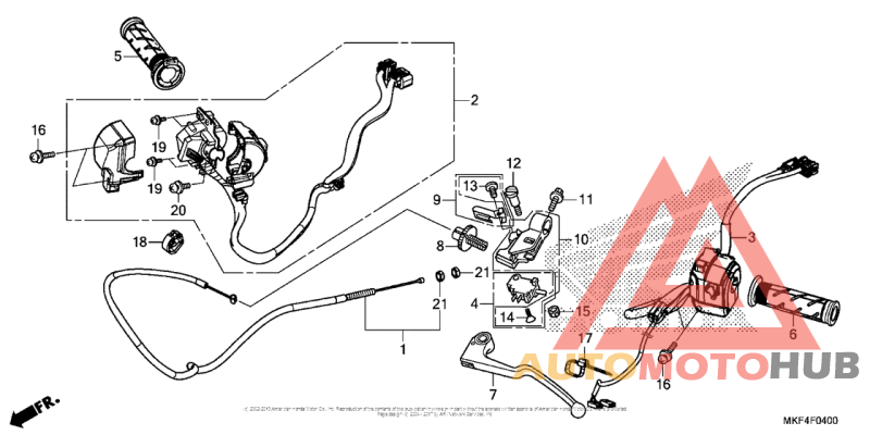 Handle Lever + Switch + Cable
