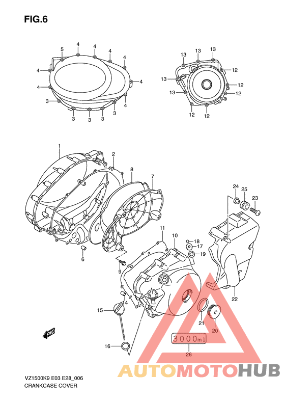 Crankcase cover ass`y  (v