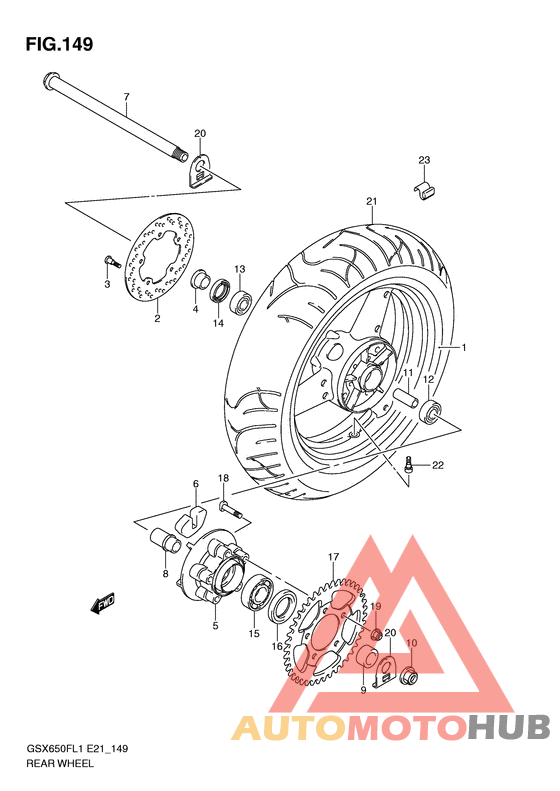 Rear wheel complete assy