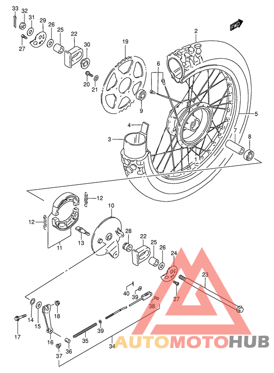 Rear wheel complete assy