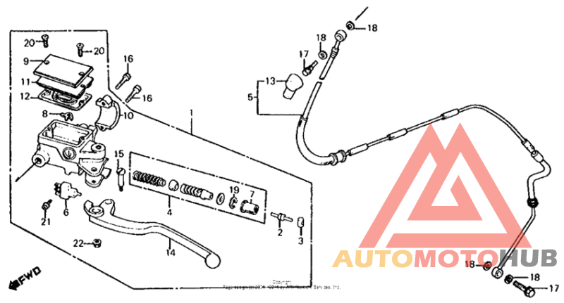 Clutch master cylinder + left control lever