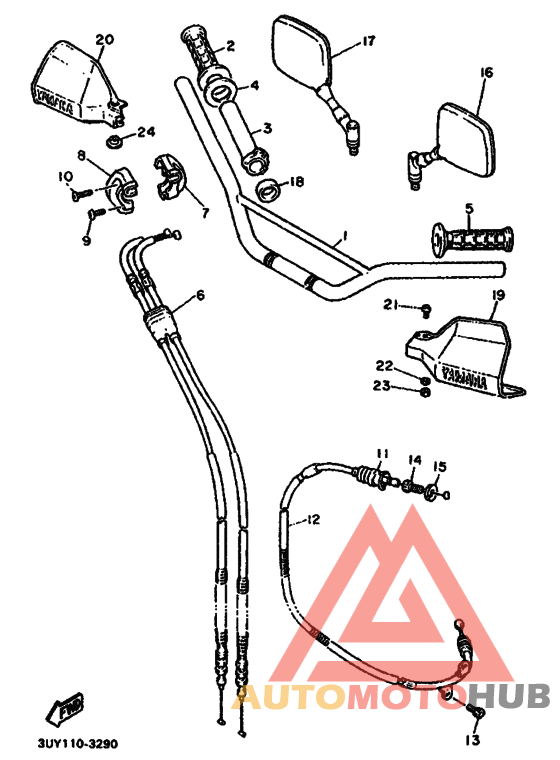 Рулевой рычаг и кабель