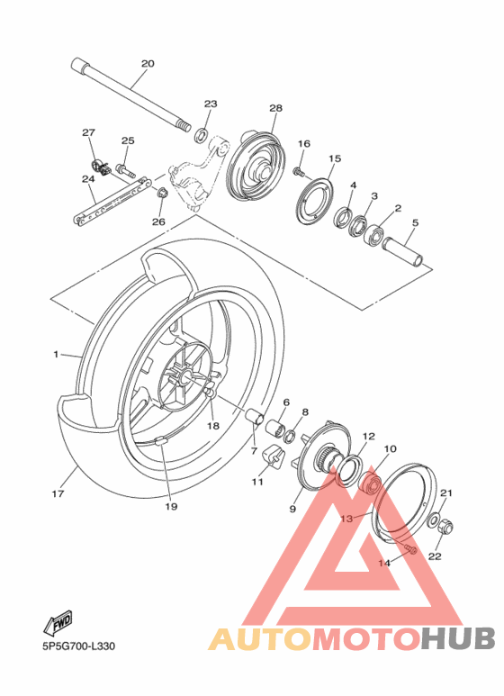 Rear wheel complete assy