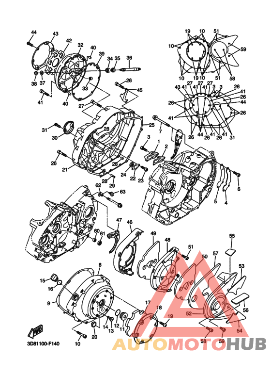 Crankcase cover ass`y  (v