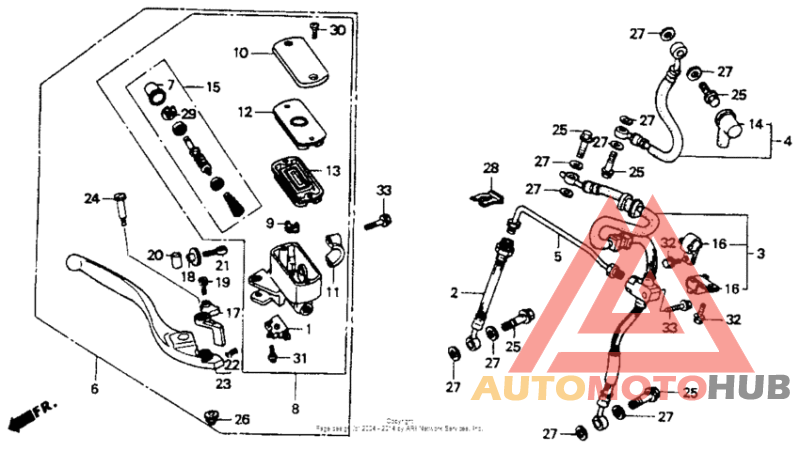 Front brake master cylinder 1100a
