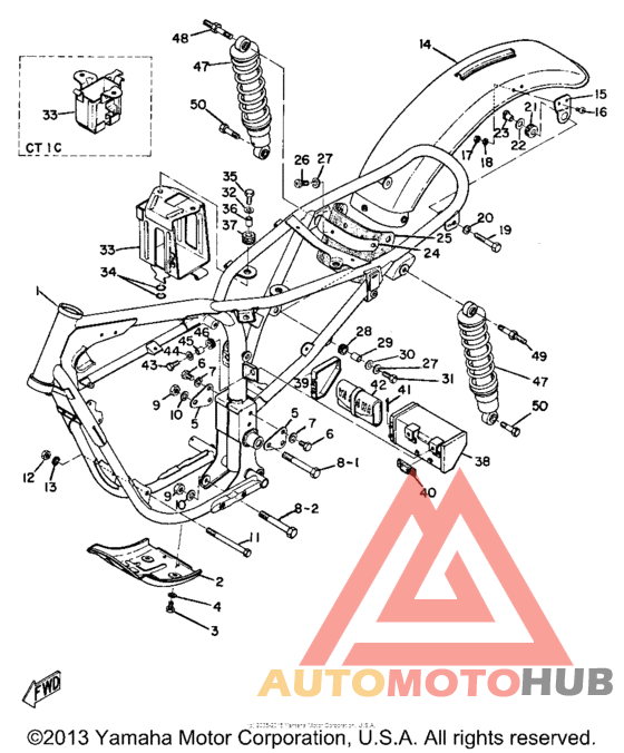 Frame, rear cushion & rear fender