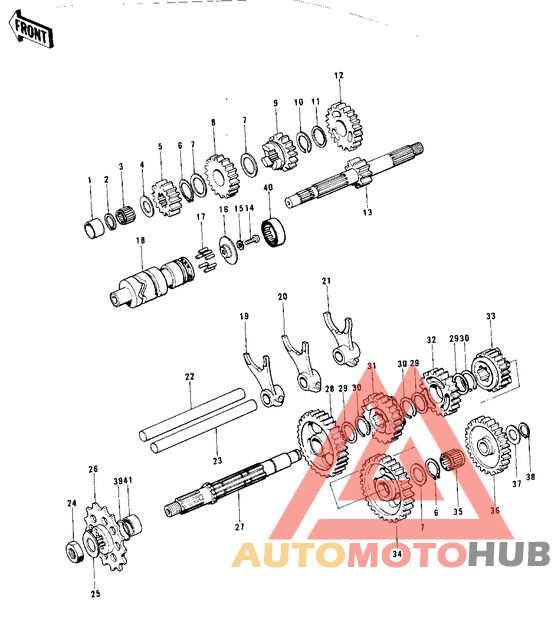 Transmission/change drum & forks