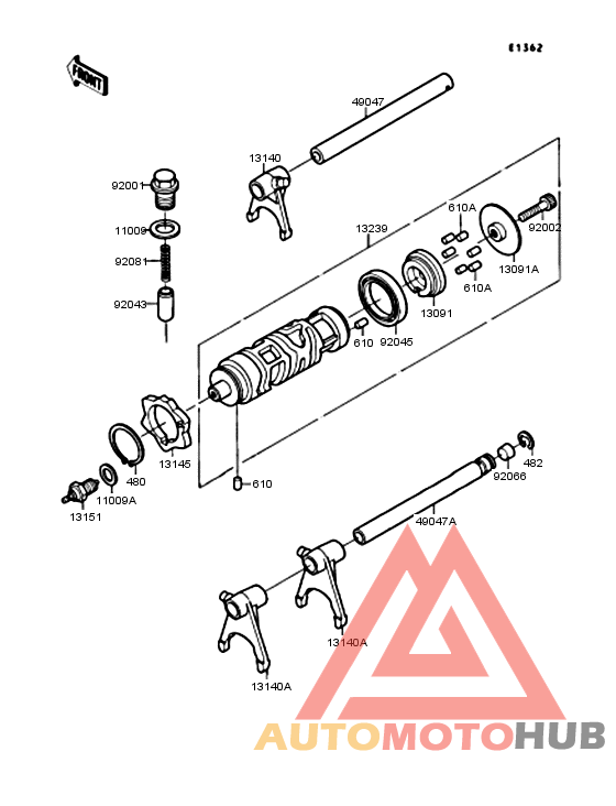 Gear change drum & forks