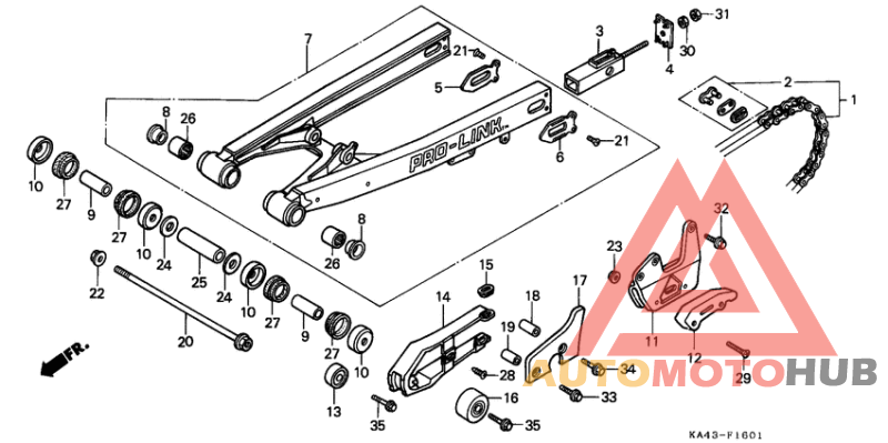 Rear fork/drive chain