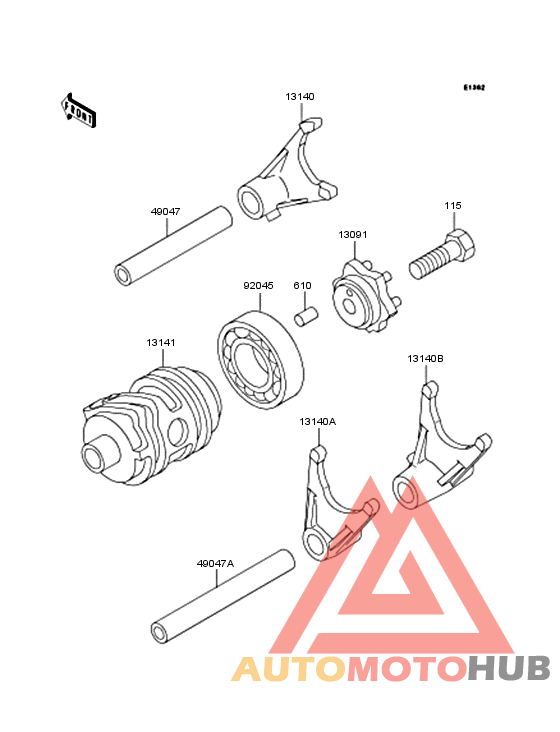 Gear change drum & forks