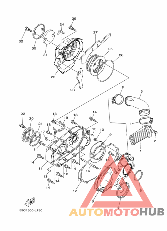 Crankcase cover ass`y  (v