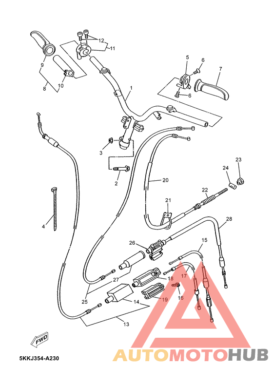 Steering handle. cable