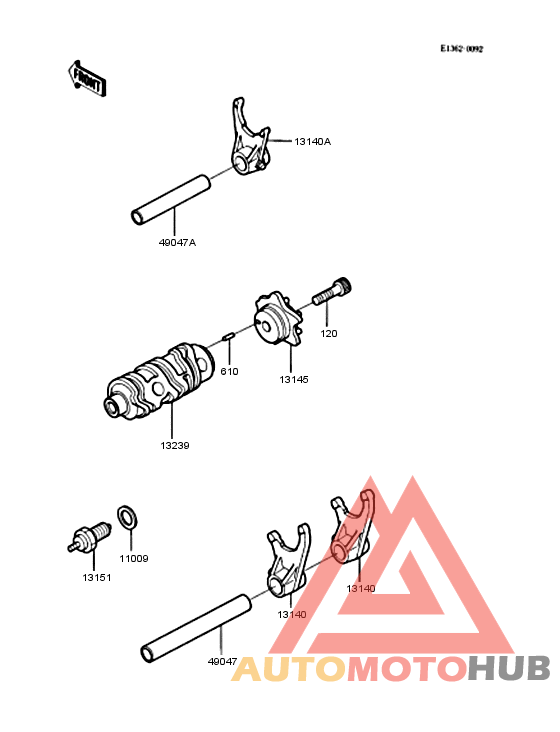 Gear change drum & forks