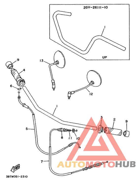 Steering handle. cable