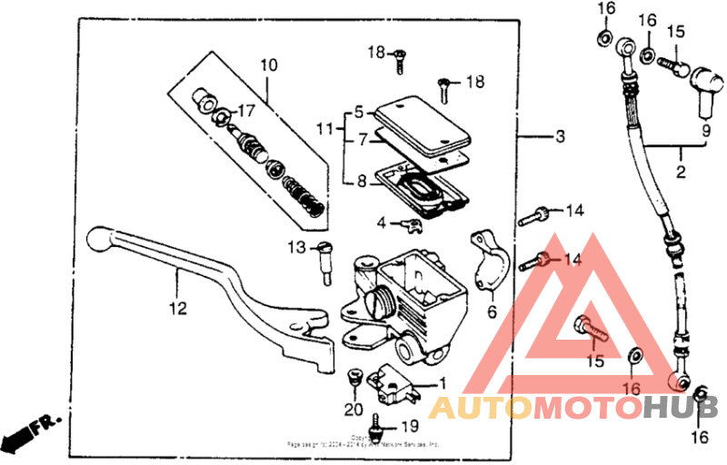 Front brake master cyl.
