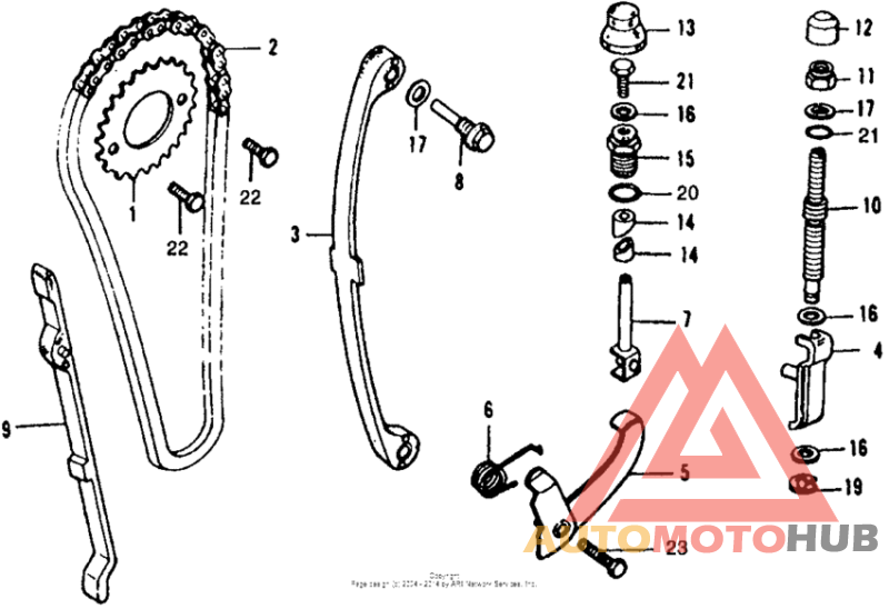 Cam chain + tensioner