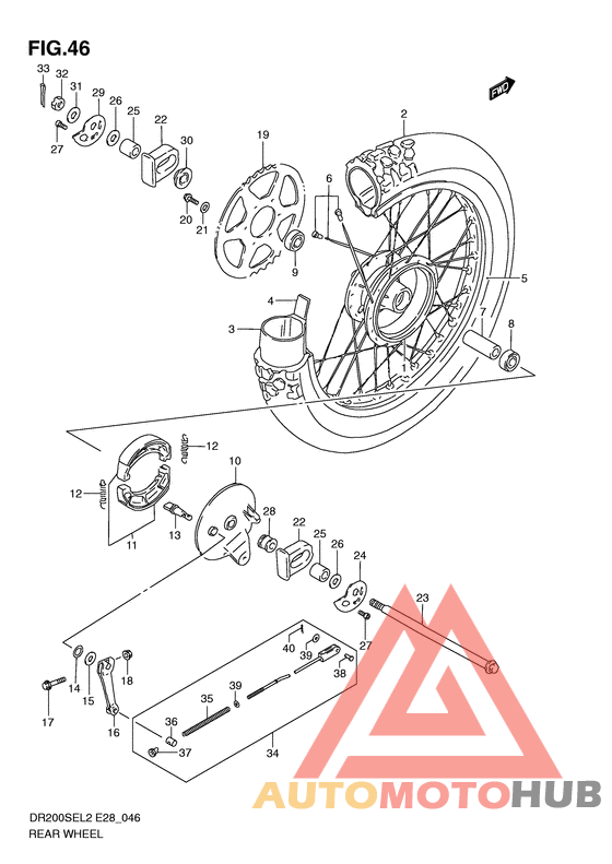 Rear wheel complete assy