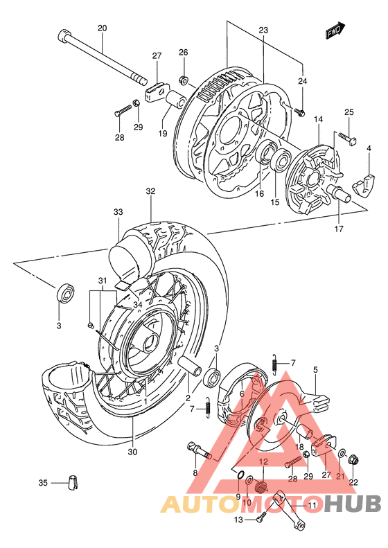 Rear wheel complete assy