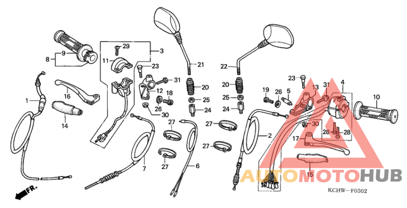 Handle lever/switch/cable