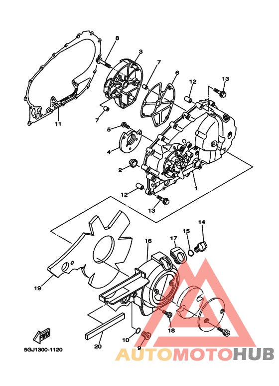 Crankcase cover ass`y  (v