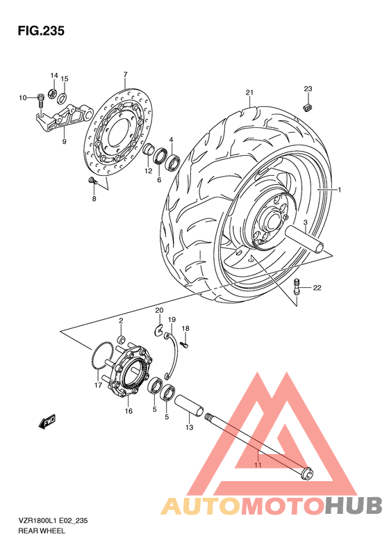 Rear wheel complete assy