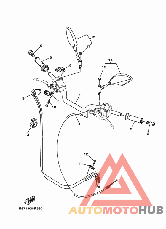 Steering handle & cable