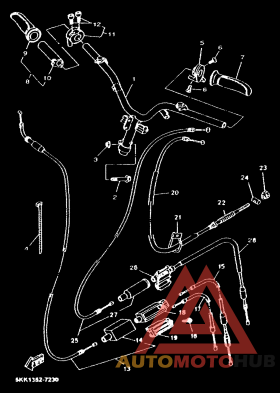 Рулевой рычаг и кабель