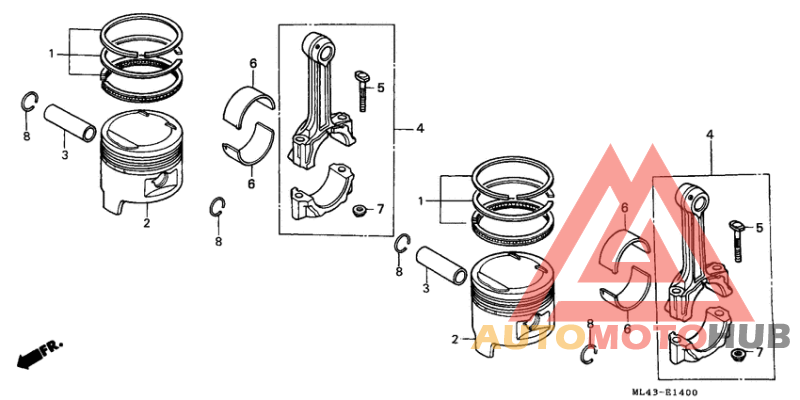Piston/connecting rod