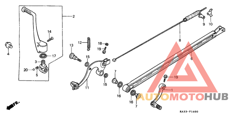 Change pedal/brake pedal/ kick starter arm