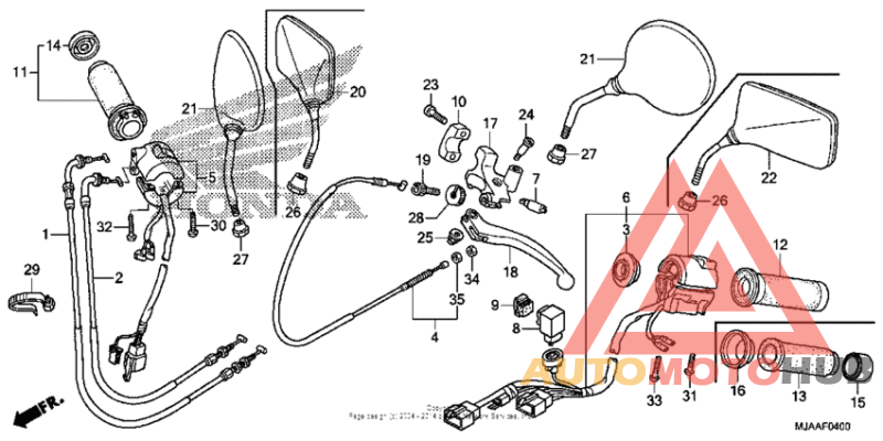 Handle lever + switch + cable