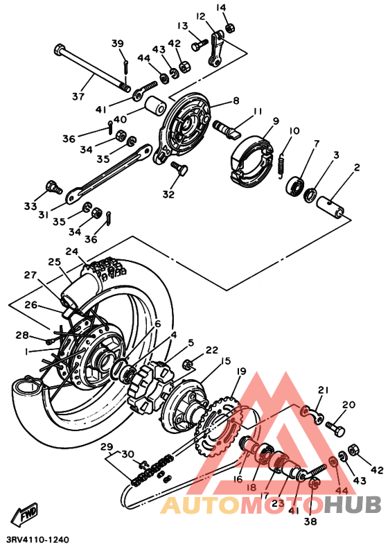 Rear wheel complete assy