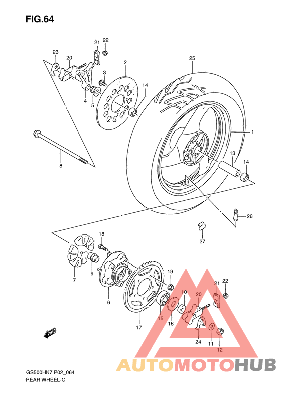Rear wheel complete assy