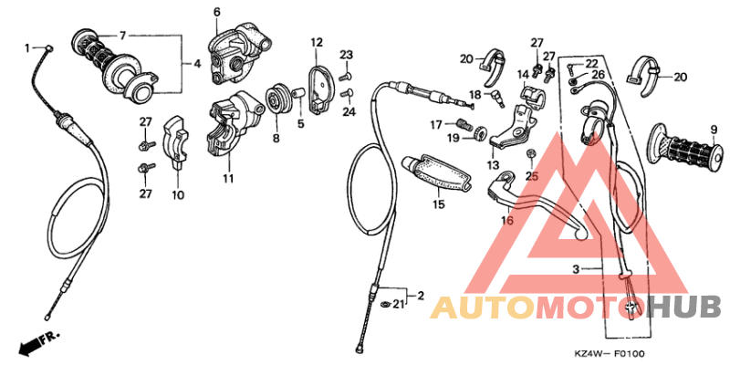 Handle lever/switch cable