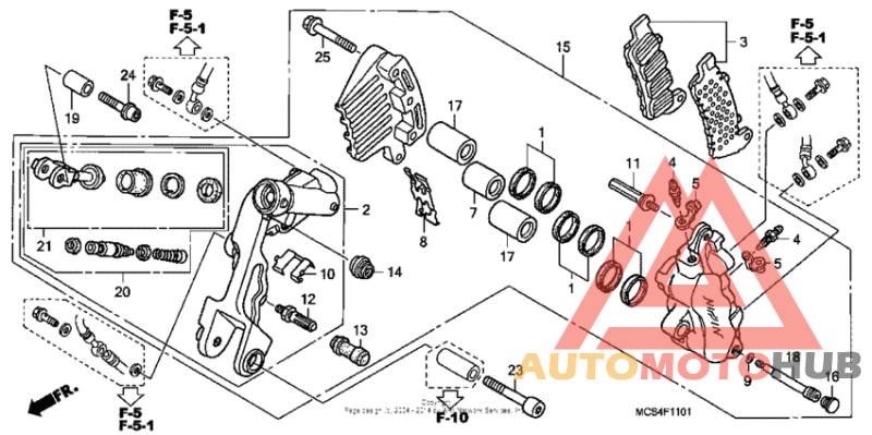 Передний тормозной суппорт левый