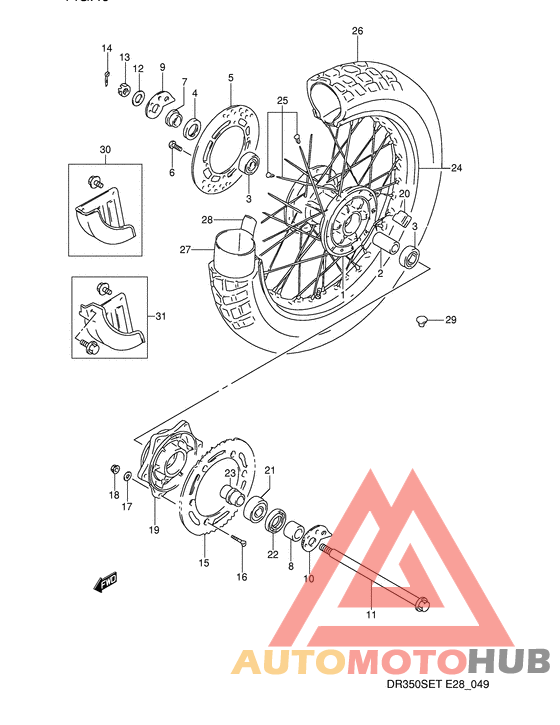 Rear wheel complete assy
