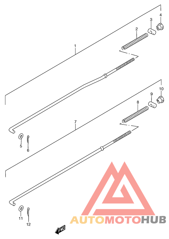 Rear brake rod