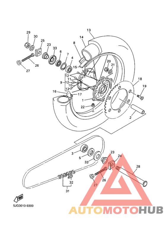 Rear wheel complete assy