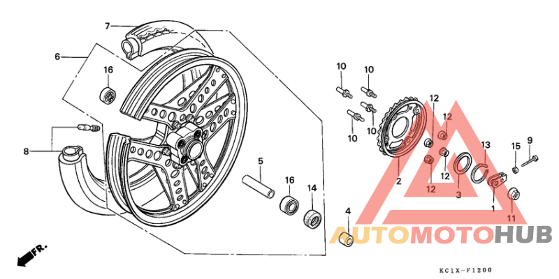 Rear wheel complete assy