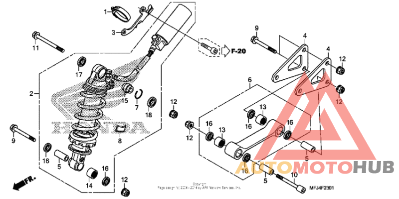 Rear shock absorber (cbr600ra)