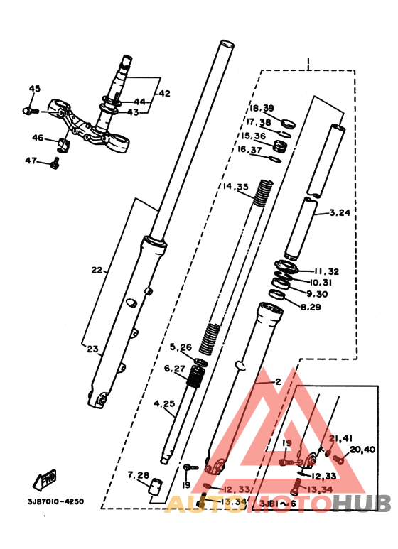 Front fork assy(ur silv
