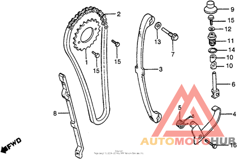 Cam chain + tensioner