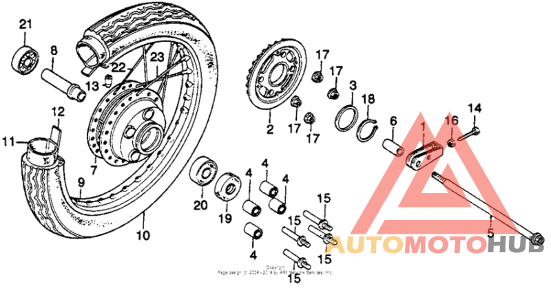 Cb40ti rear wheel