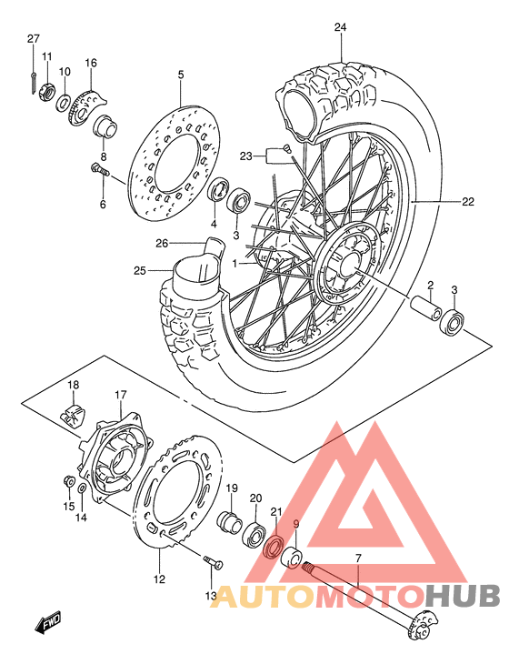 Rear wheel complete assy