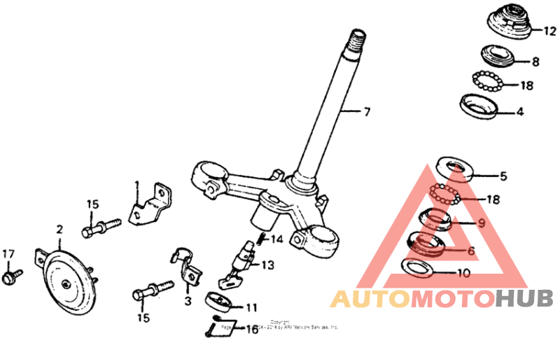 Steering stem + horn