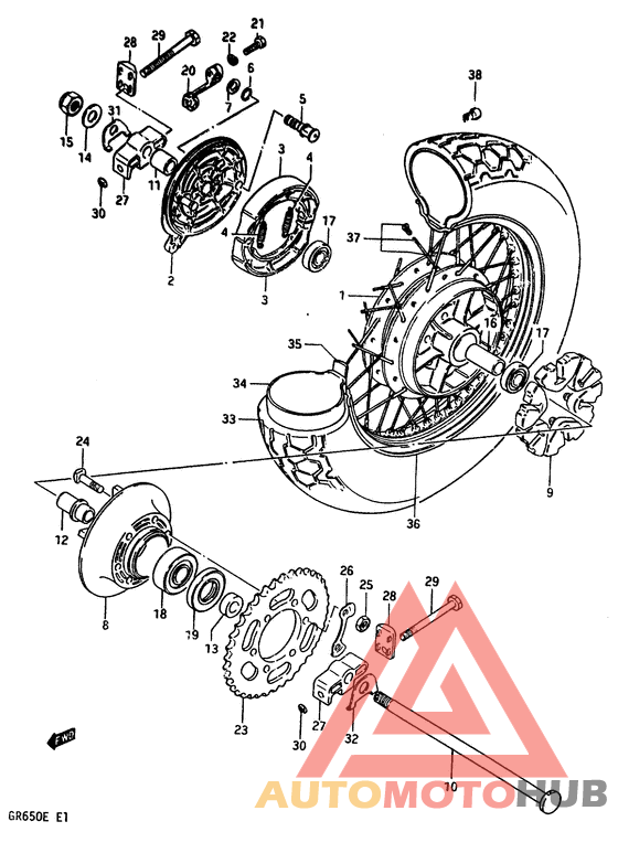 Rear wheel complete assy